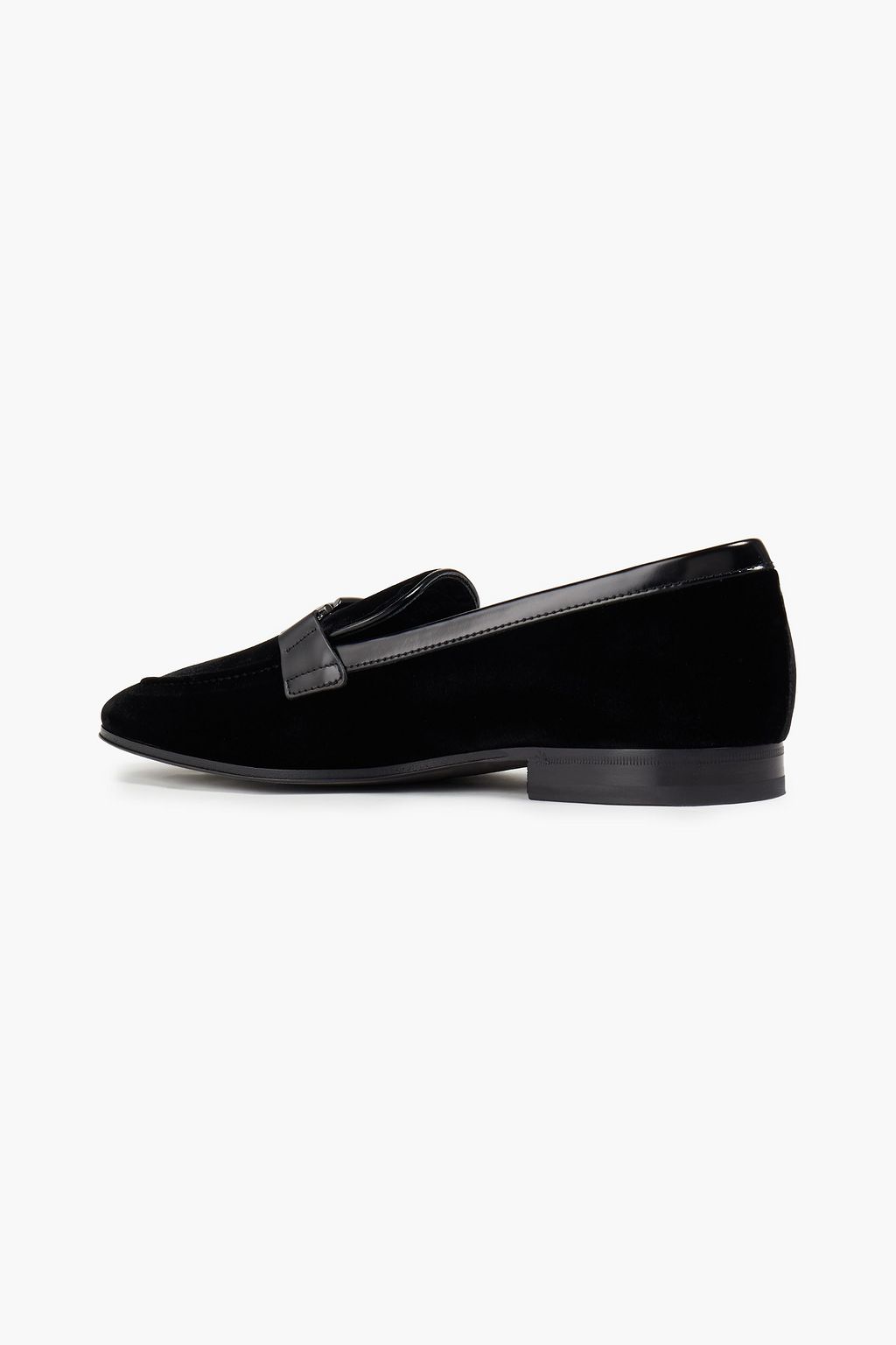 TOD'S Leather-trimmed velvet loafers
