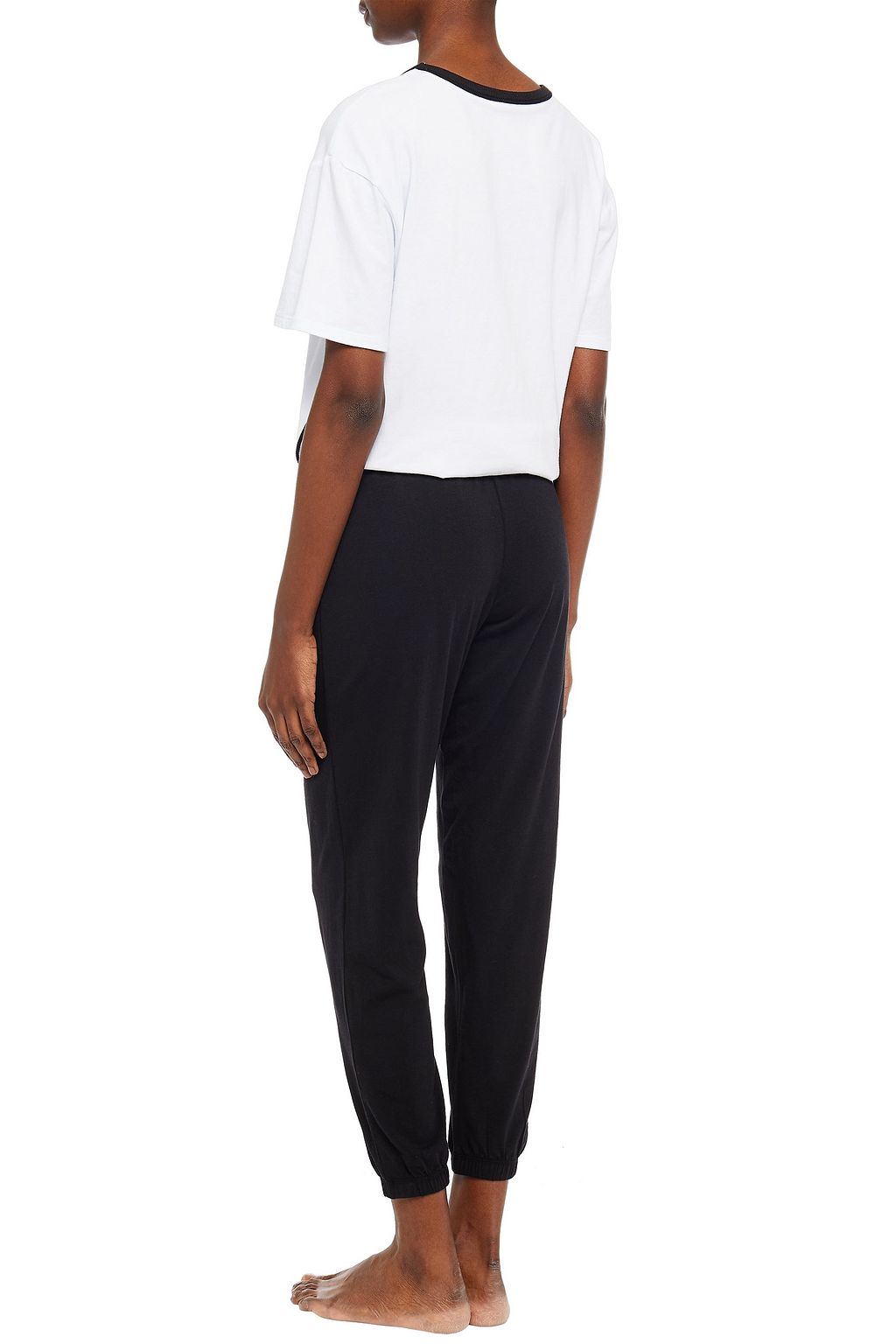 DKNY Printed cotton-blend jersey pajama pants