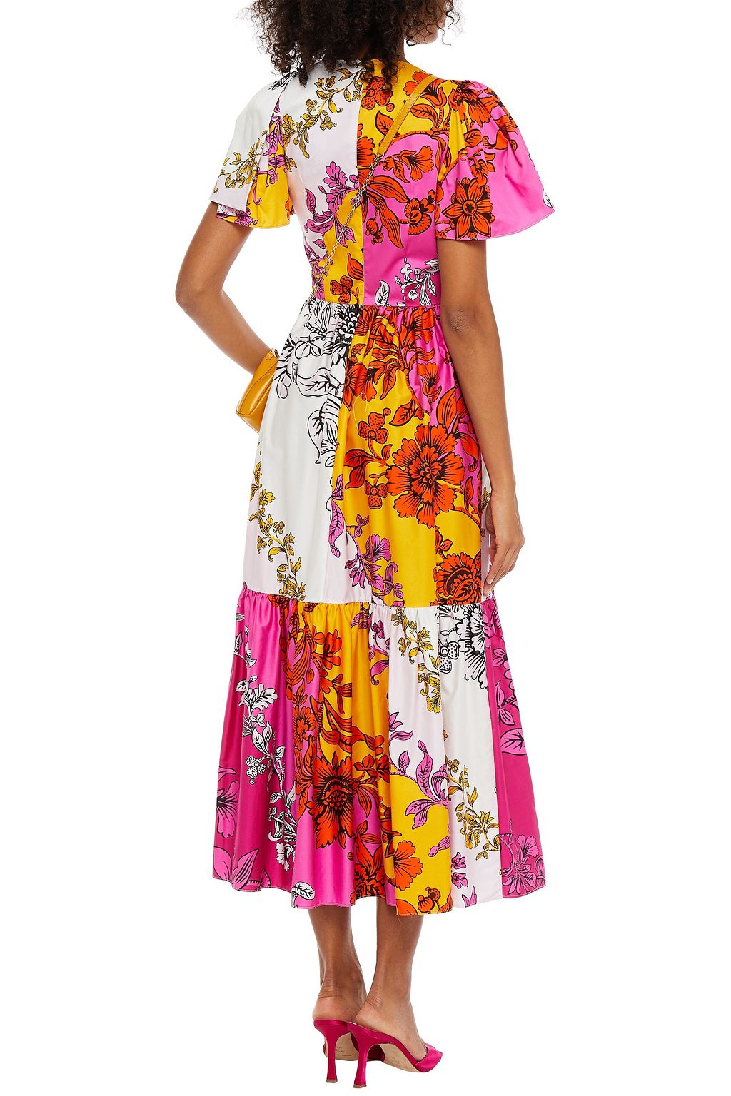 ERDEM Palomina tiered floral-print cotton-sateen midi dress