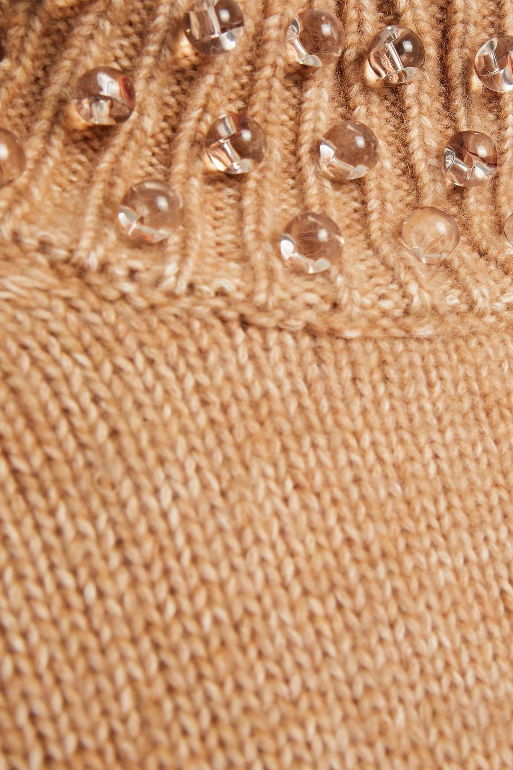 SEE BY CHLOÉ Bead-embellished marled wool and cotton-blend turtleneck sweater