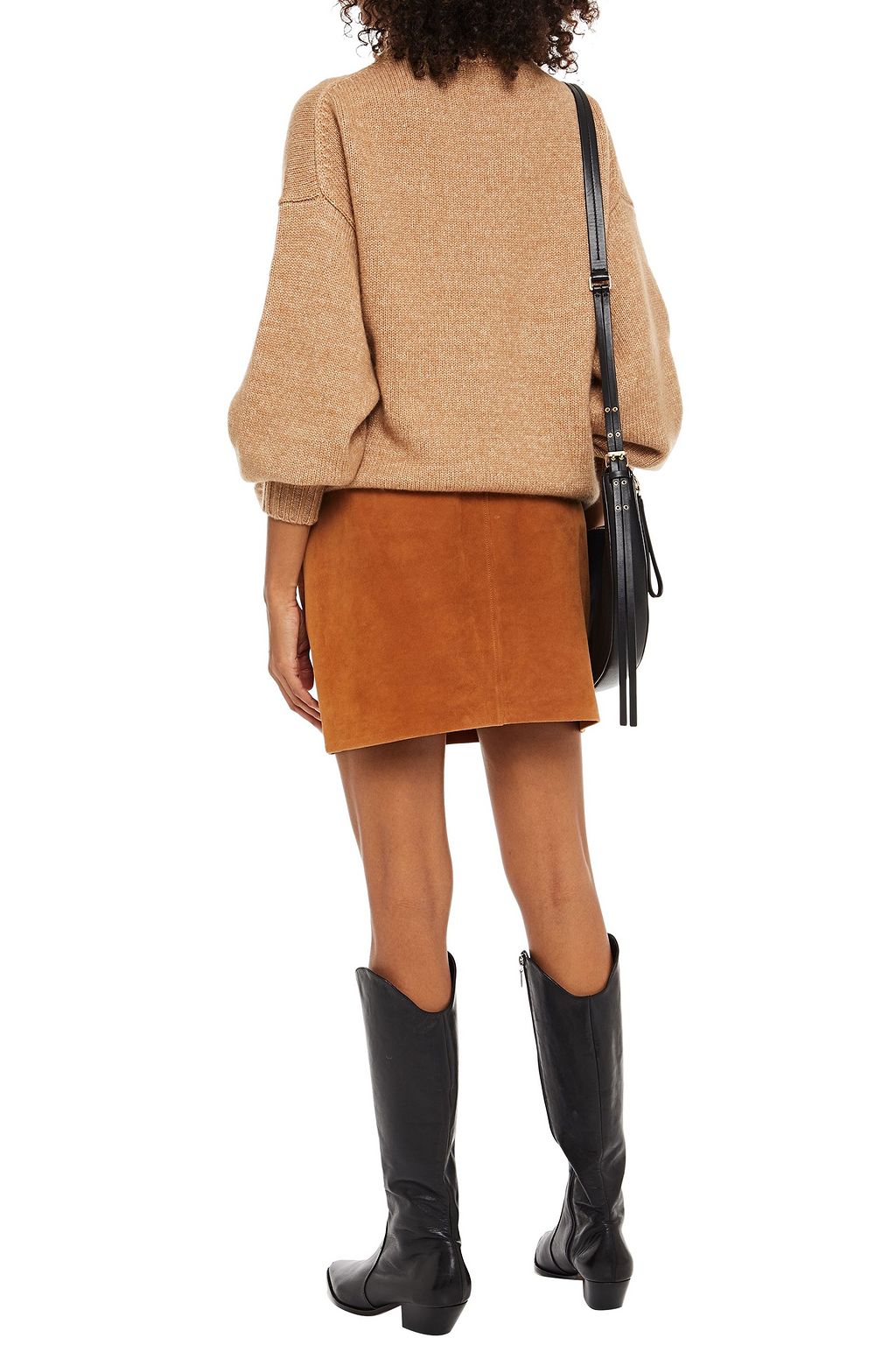 SEE BY CHLOÉ Bead-embellished marled wool and cotton-blend turtleneck sweater