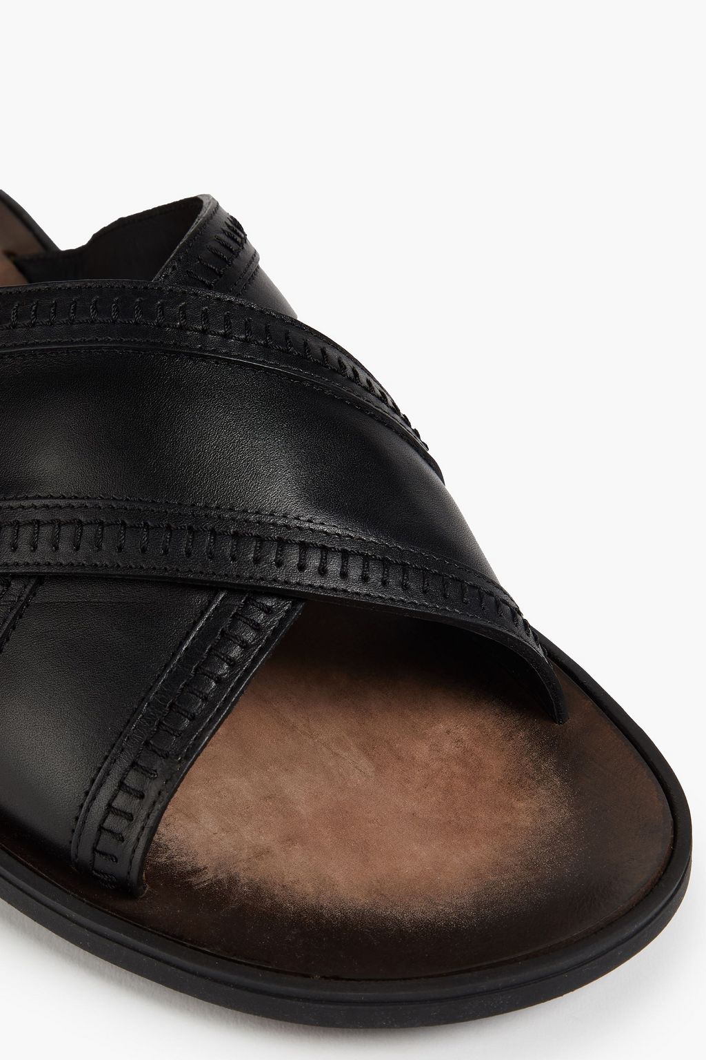 TOD'S Whipstitched leather slides