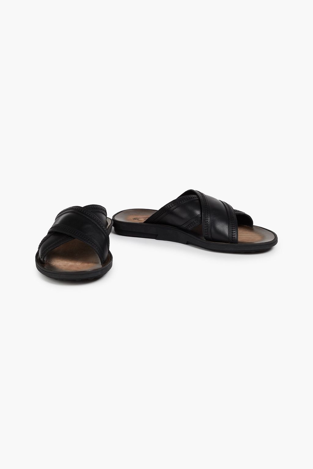 TOD'S Whipstitched leather slides