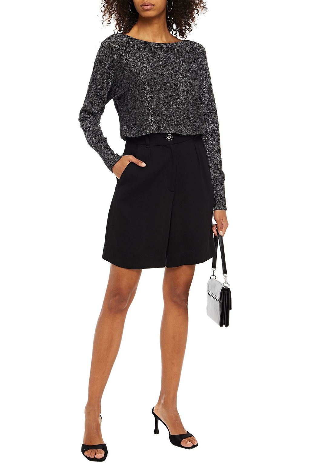 VELVET BY GRAHAM & SPENCER Jilly reversible Lurex cardigan