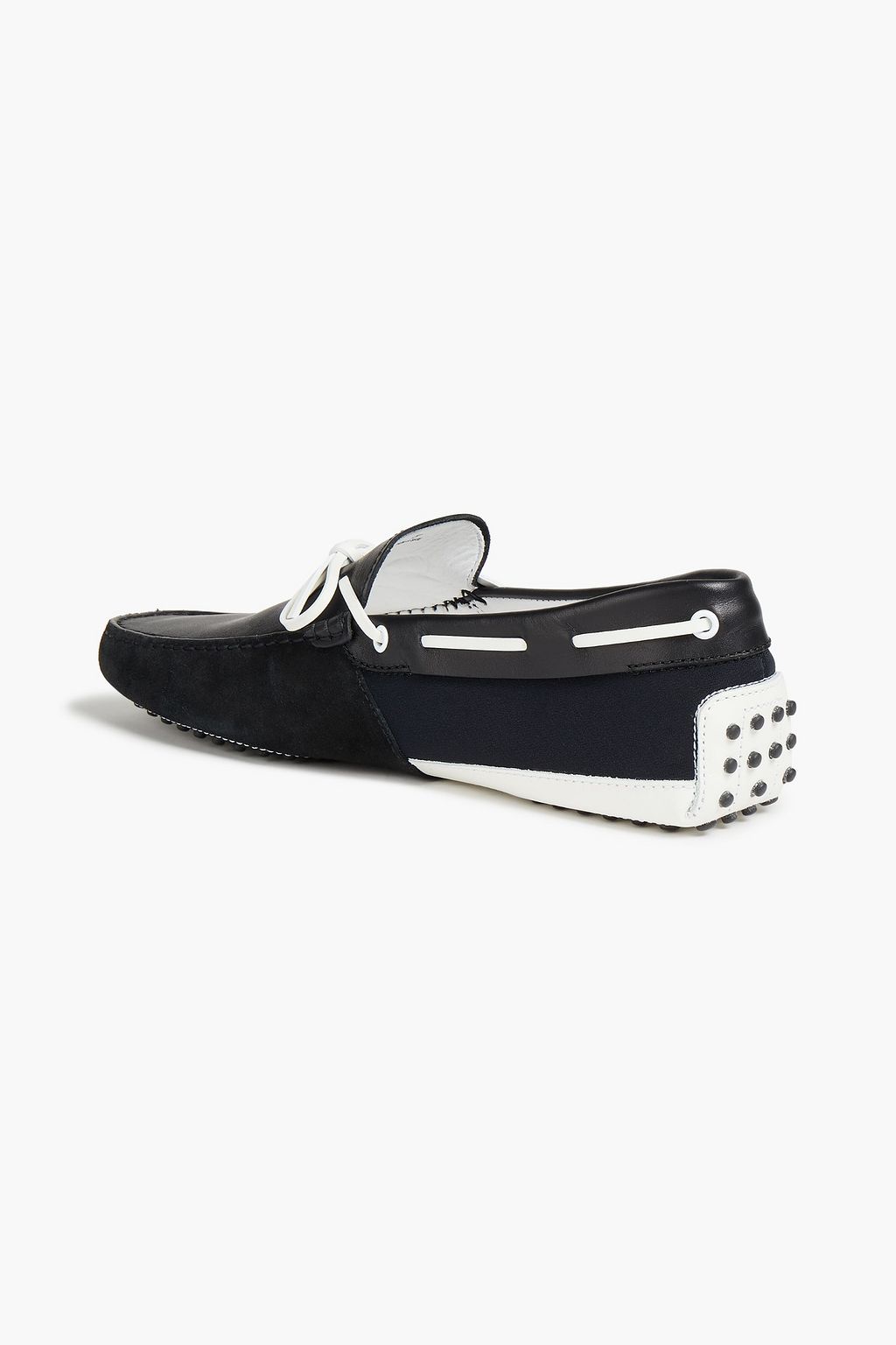 TOD'S Gommino Drivers aus Canvas, Leder und Veloursleder mit Applikationen