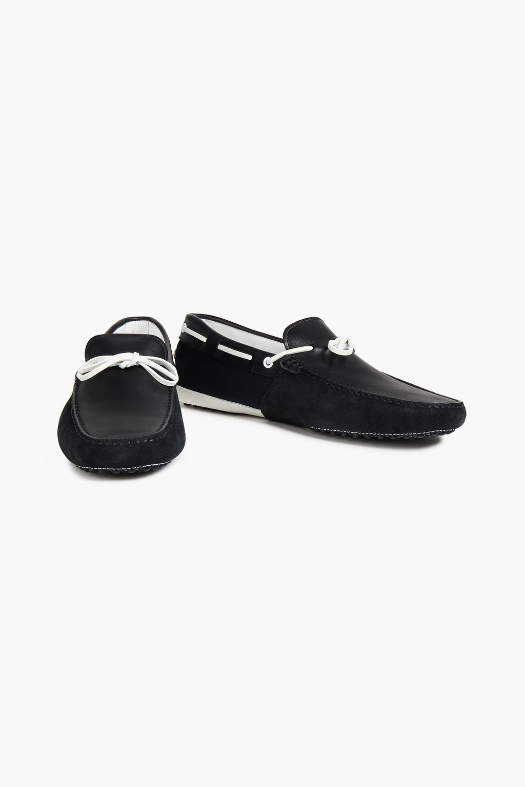TOD'S Gommino Drivers aus Canvas, Leder und Veloursleder mit Applikationen