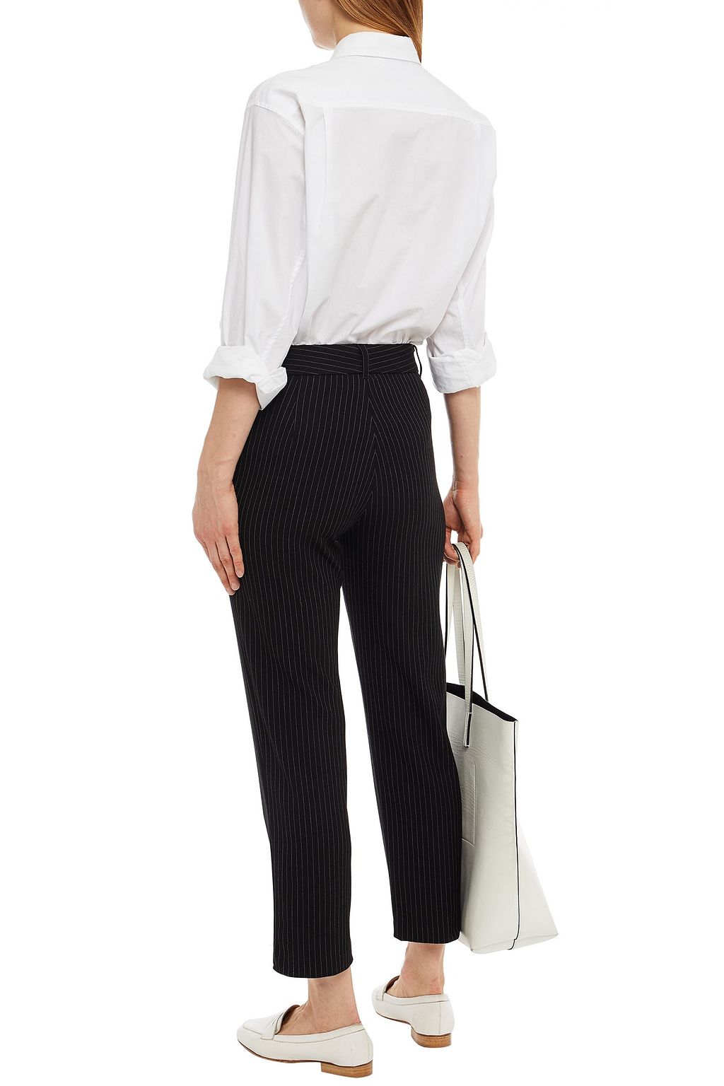 VELVET BY GRAHAM & SPENCER Brittany cropped pinstriped stretch-twill straight-leg pants