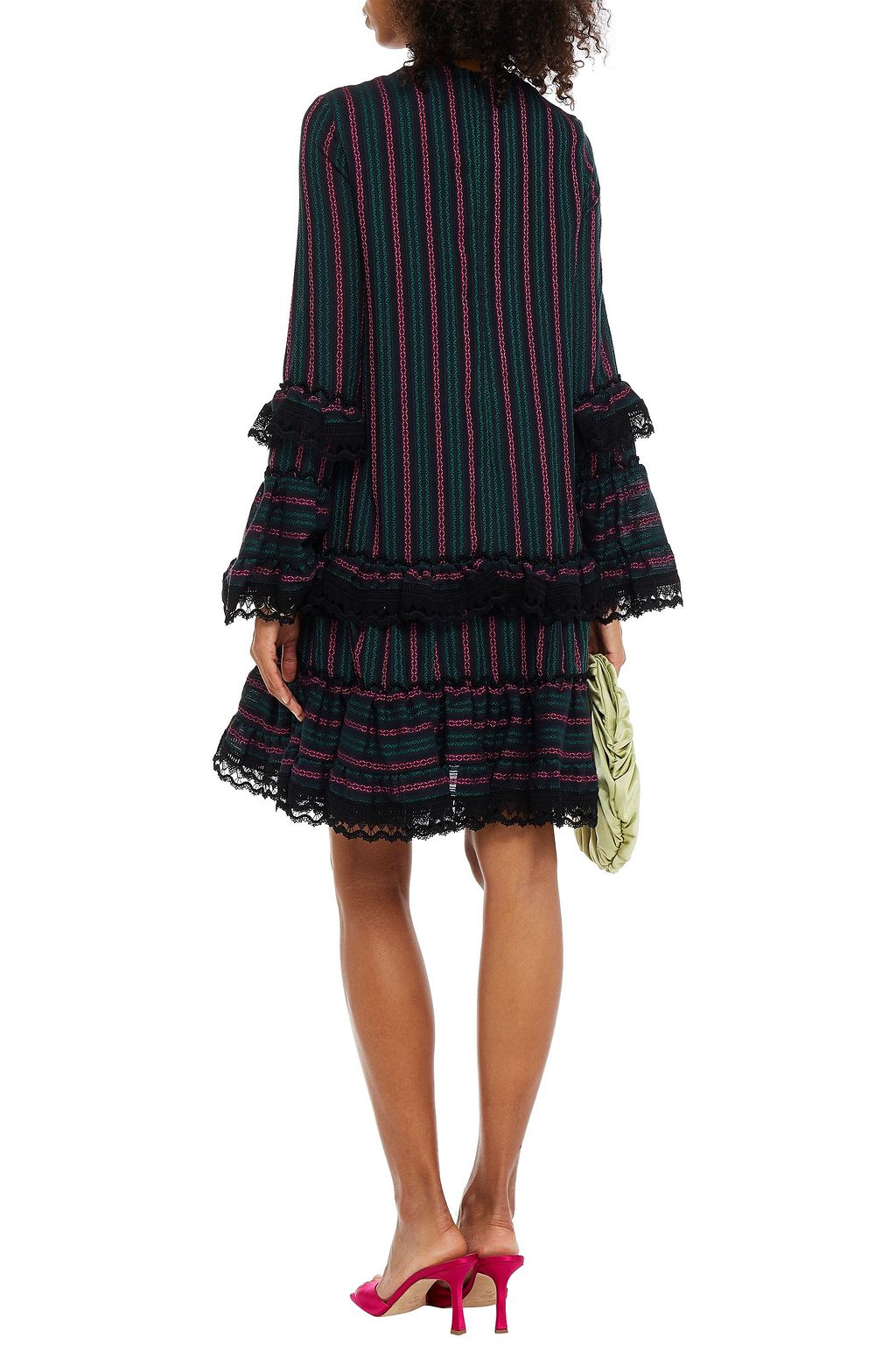 ERDEM Maximilla embroidered ruffled cotton-blend gauze dress