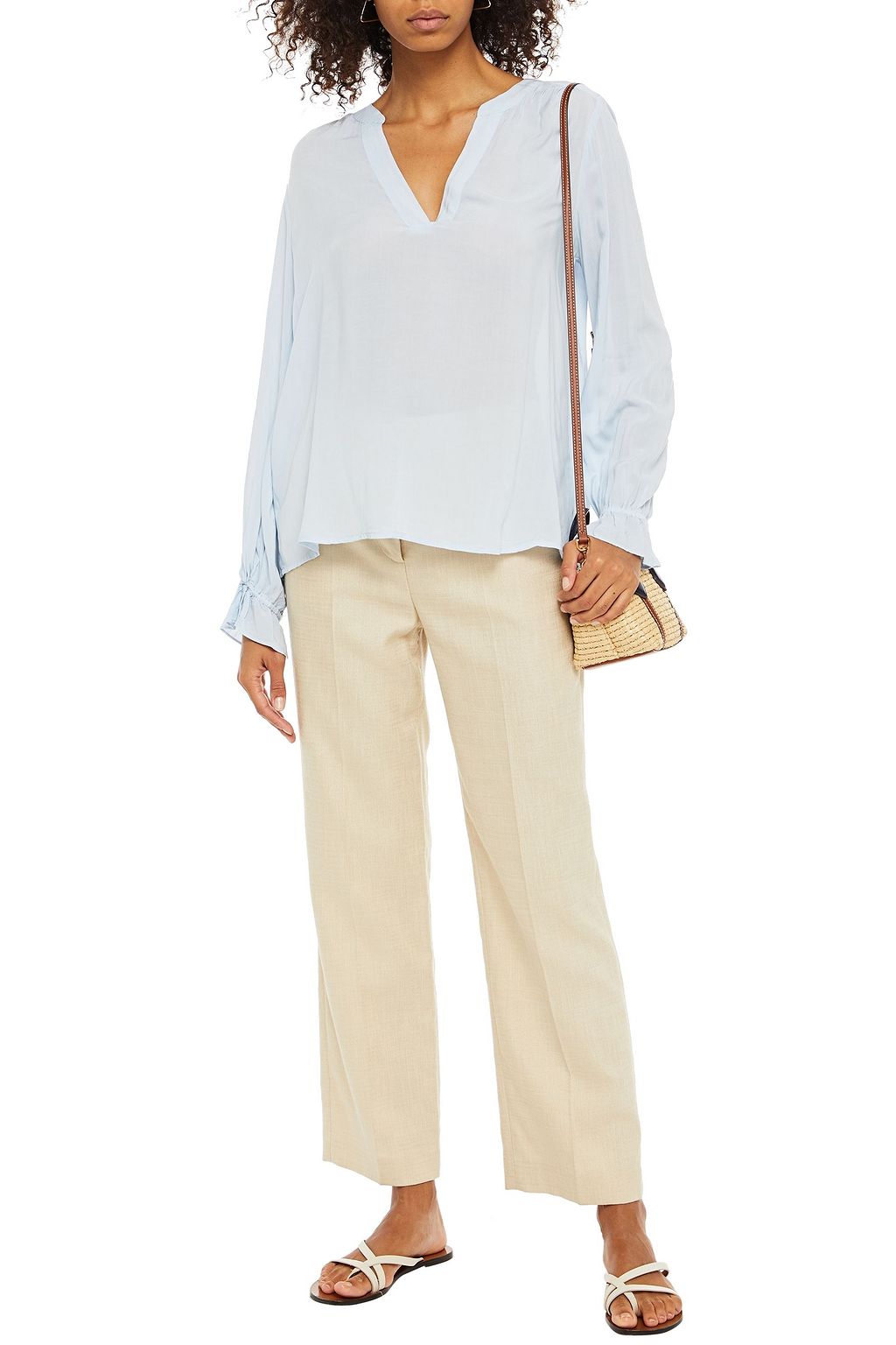 VELVET BY GRAHAM & SPENCER Marlena gathered voile blouse