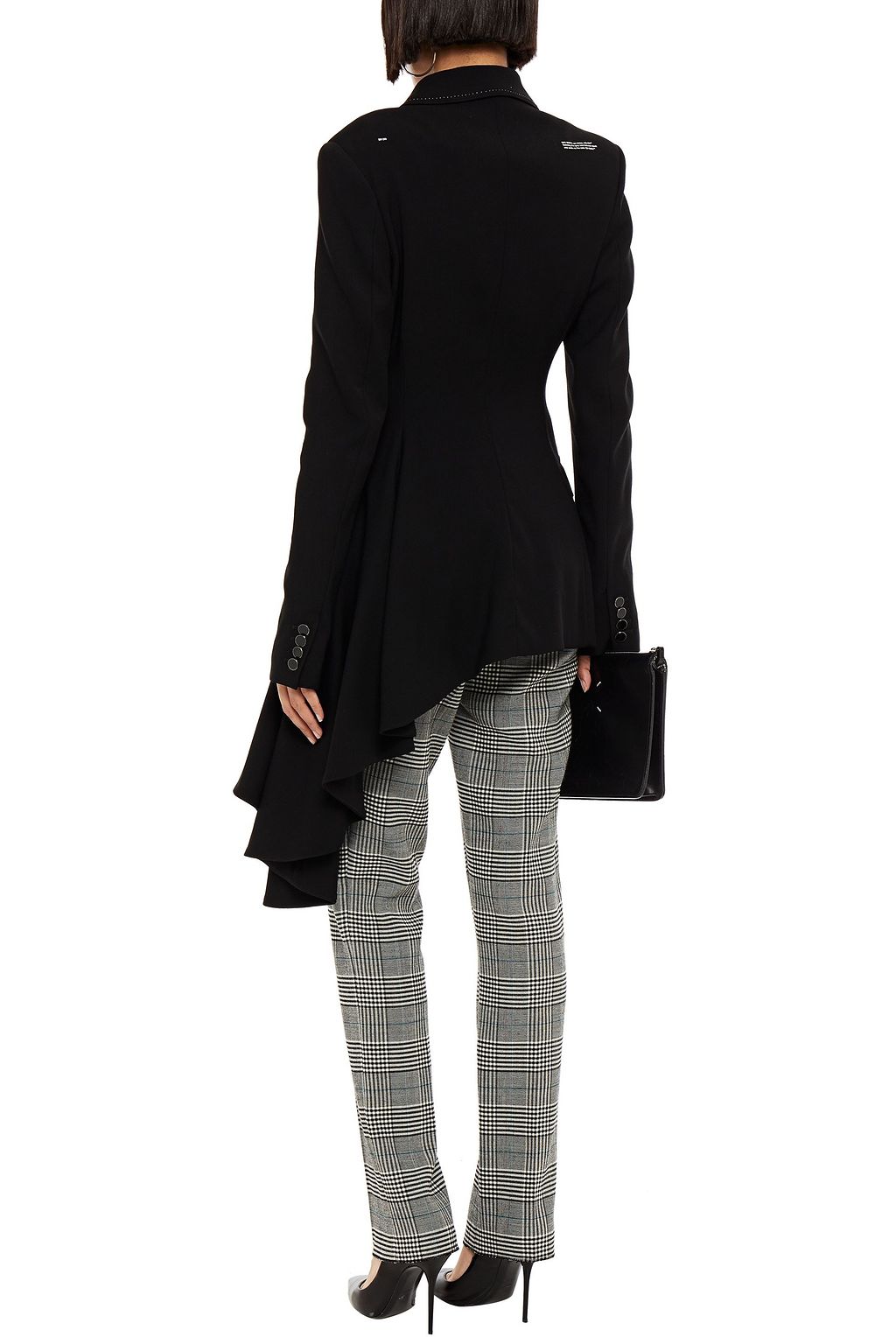 OFF-WHITE™ Double-breasted asymmetric draped twill blazer