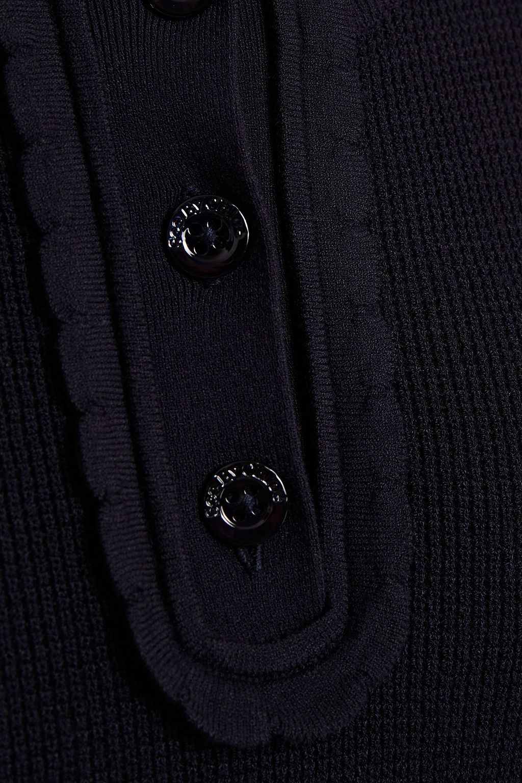 SEE BY CHLOÉ Scalloped stretch-knit polo shirt