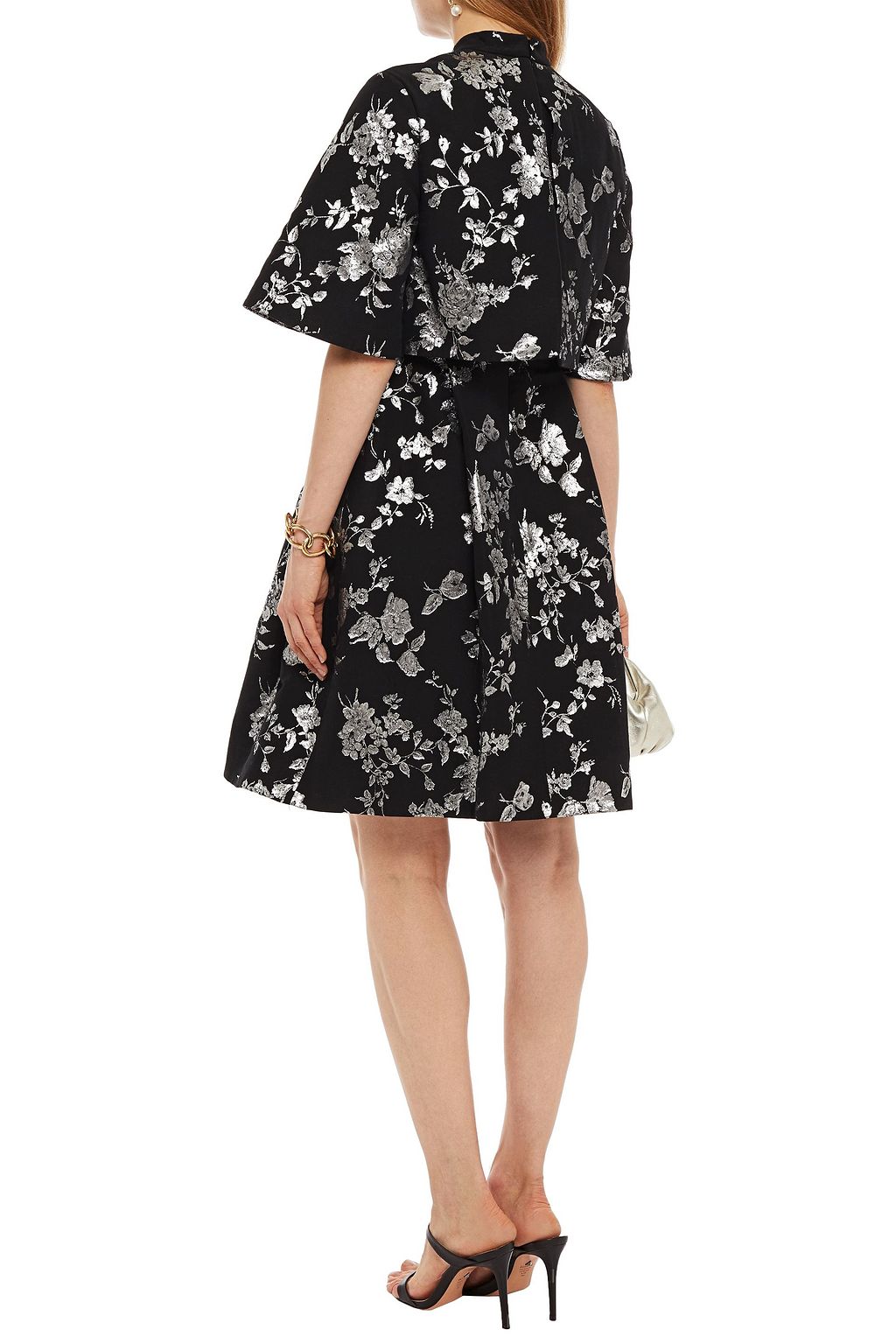 ERDEM Favilla floral-print metallic cotton-blend jacquard dress