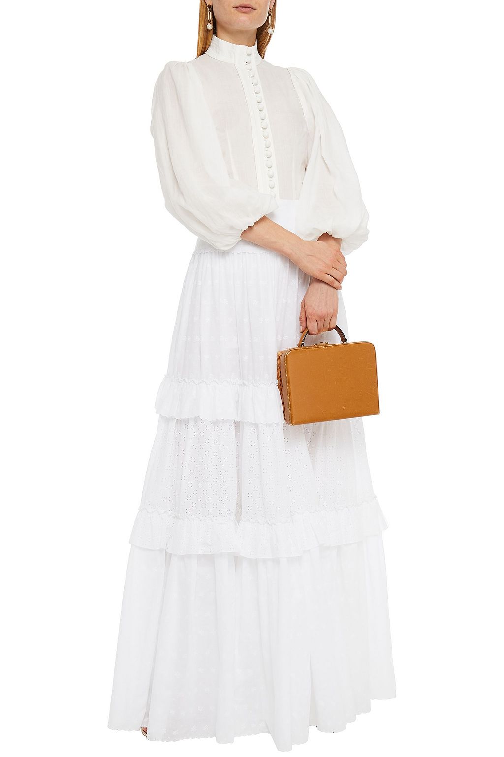ERDEM Embroidered broderie anglaise cotton maxi skirt
