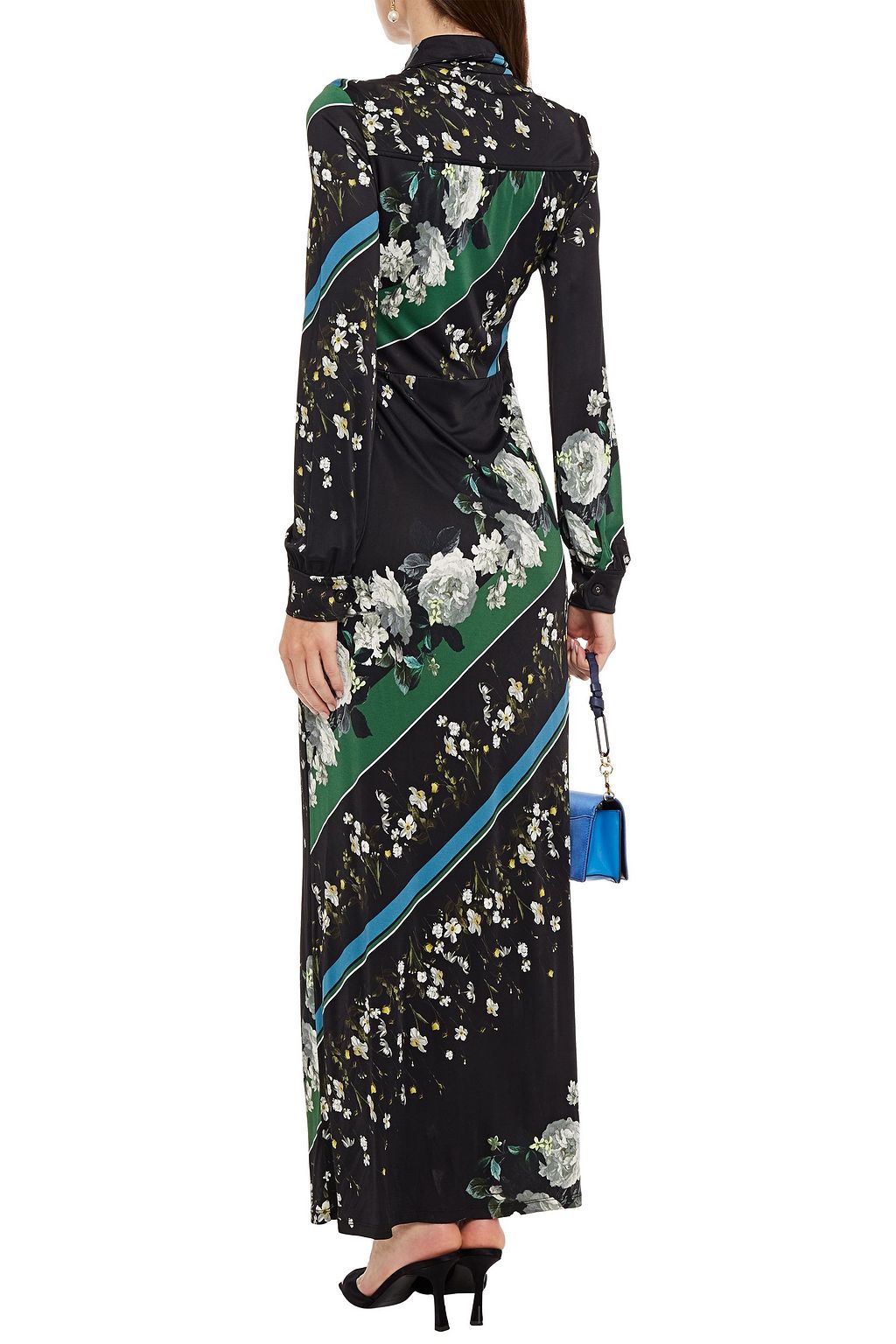 ERDEM Turina floral-print jersey maxi shirt dress