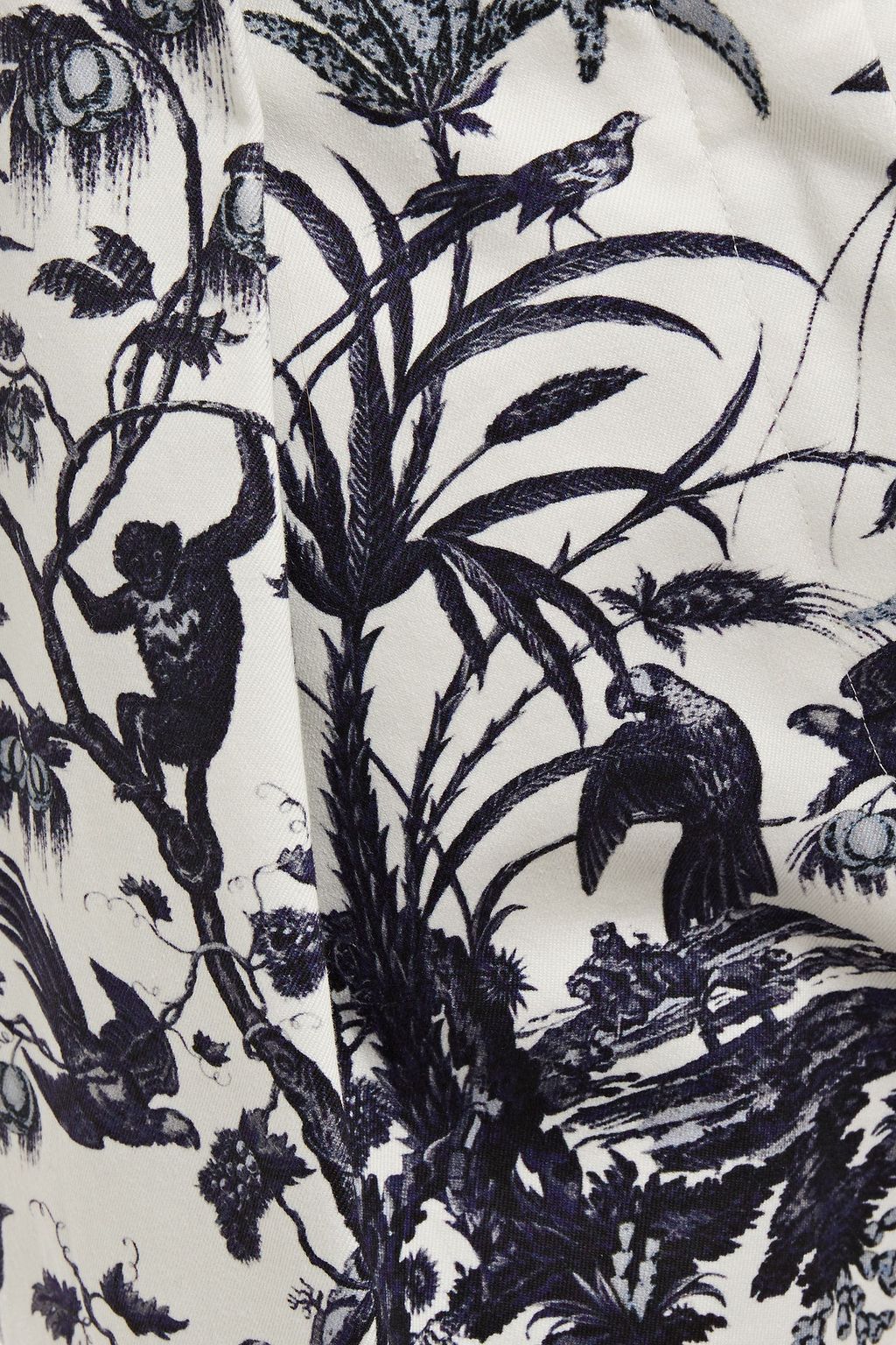 ERDEM Printed cotton-gabardine wide-let pants