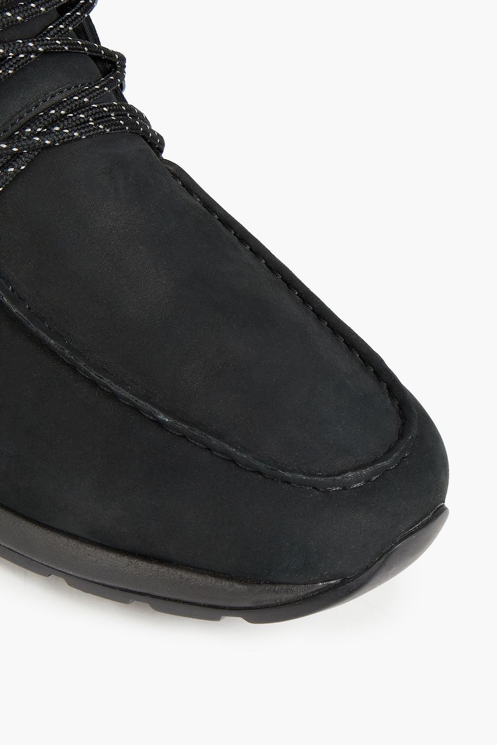 TOD'S Leather-trimmed suede desert boots