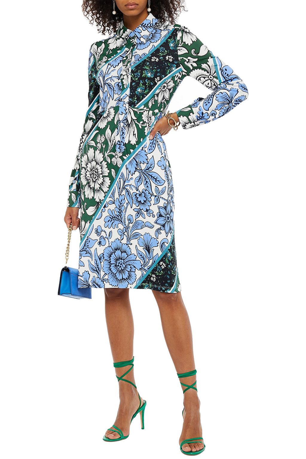 ERDEM Tullio floral-print jersey shirt dress