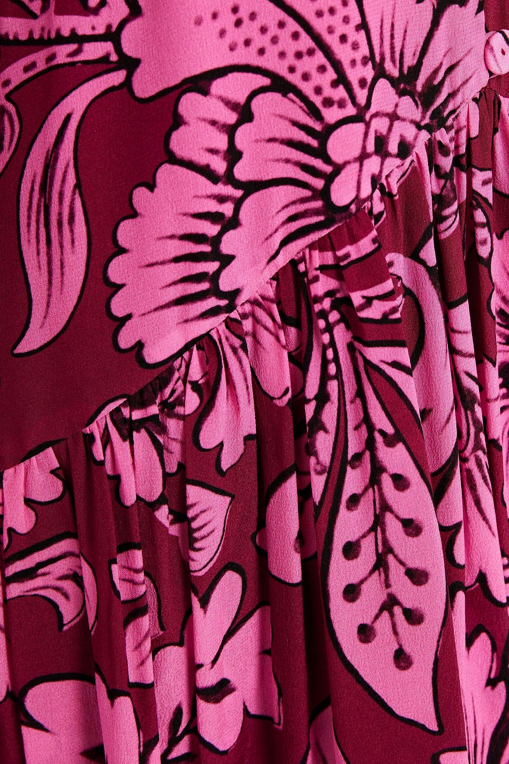 ERDEM Tabetha button-detailed floral-print silk crepe de chine gown