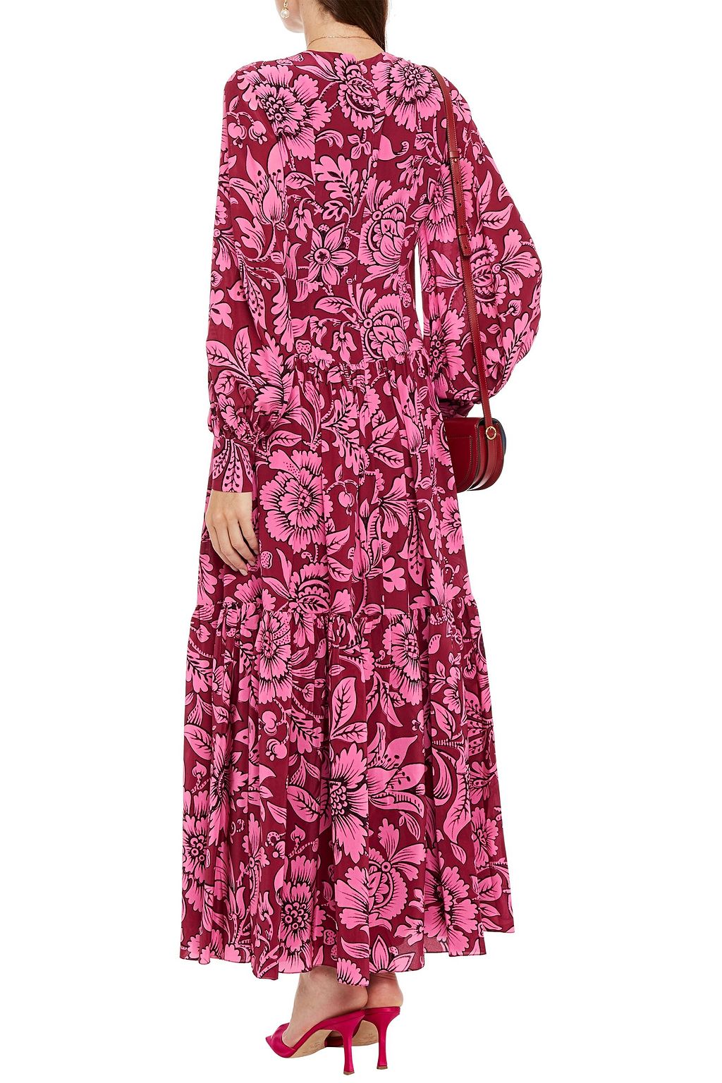 ERDEM Tabetha button-detailed floral-print silk crepe de chine gown
