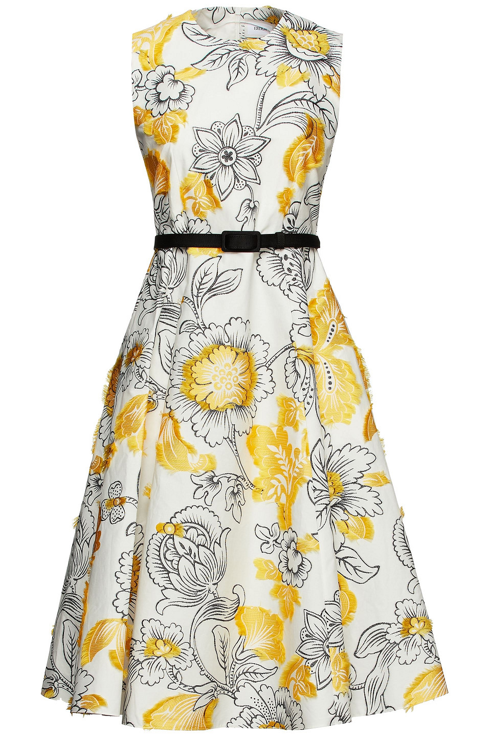 Erdem Woman Farrah Belted Fil Coupé Cotton-blend Midi Dress White Size 8