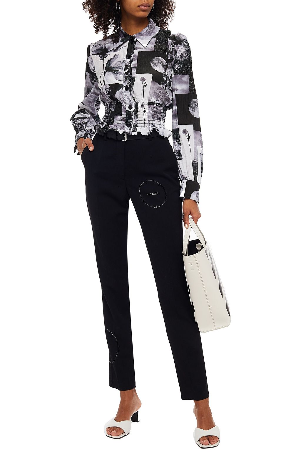 OFF-WHITE™ Printed cady slim-leg pants
