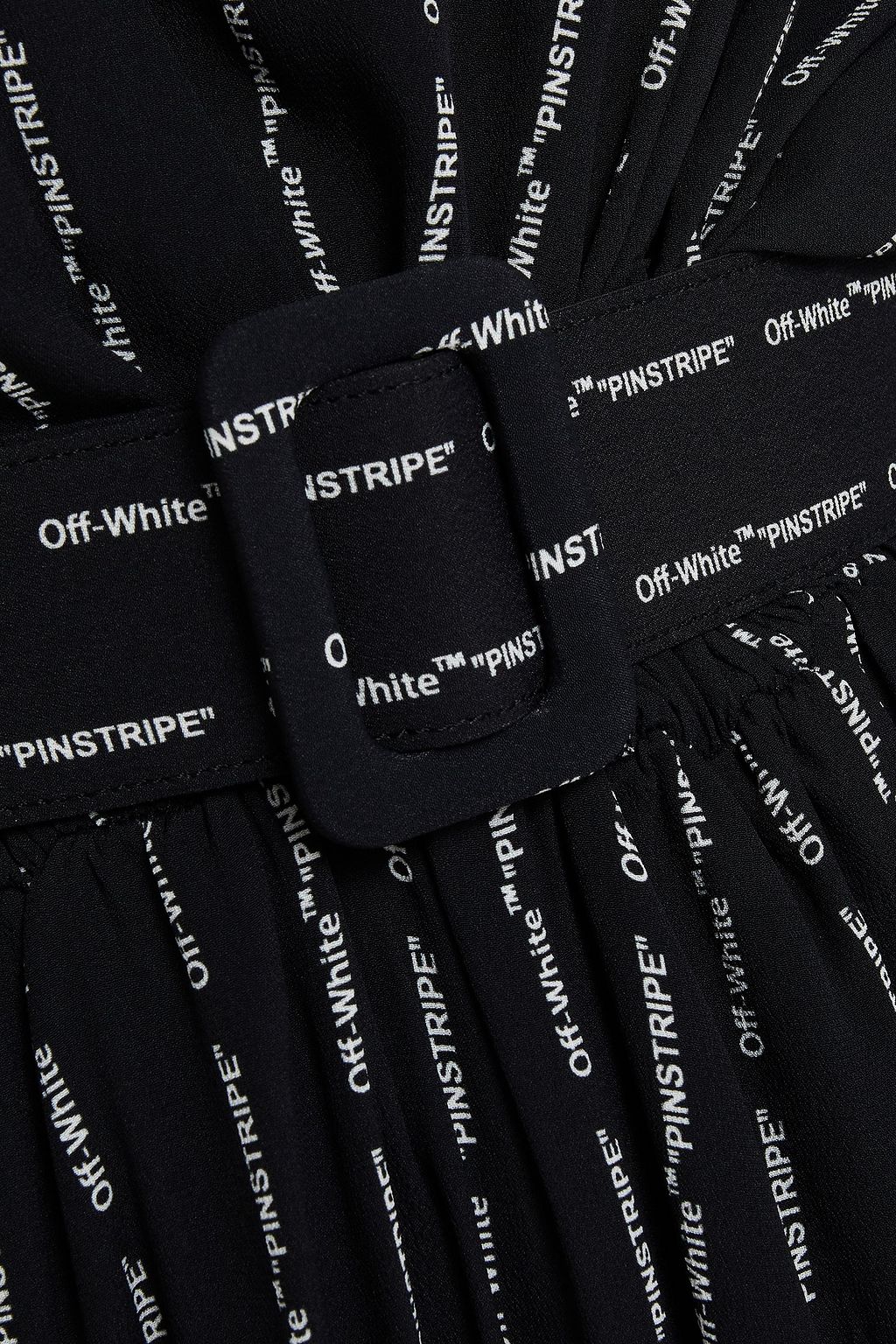 OFF-WHITE™ Wrap-effect belted printed crepe de chine mini dress