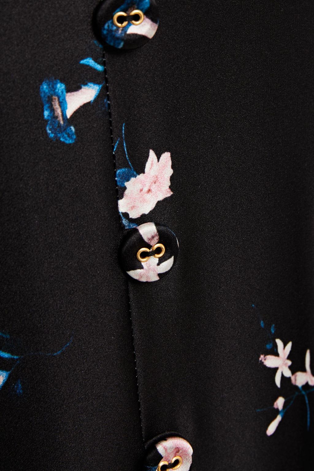 ERDEM Rosetta button-detailed floral-print silk-satin gown