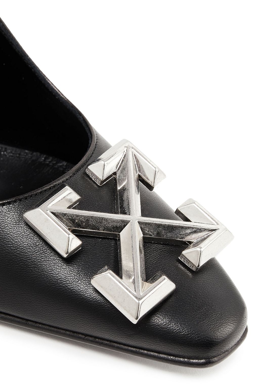 OFF-WHITE™ Arrow logo-embellished leather pumps