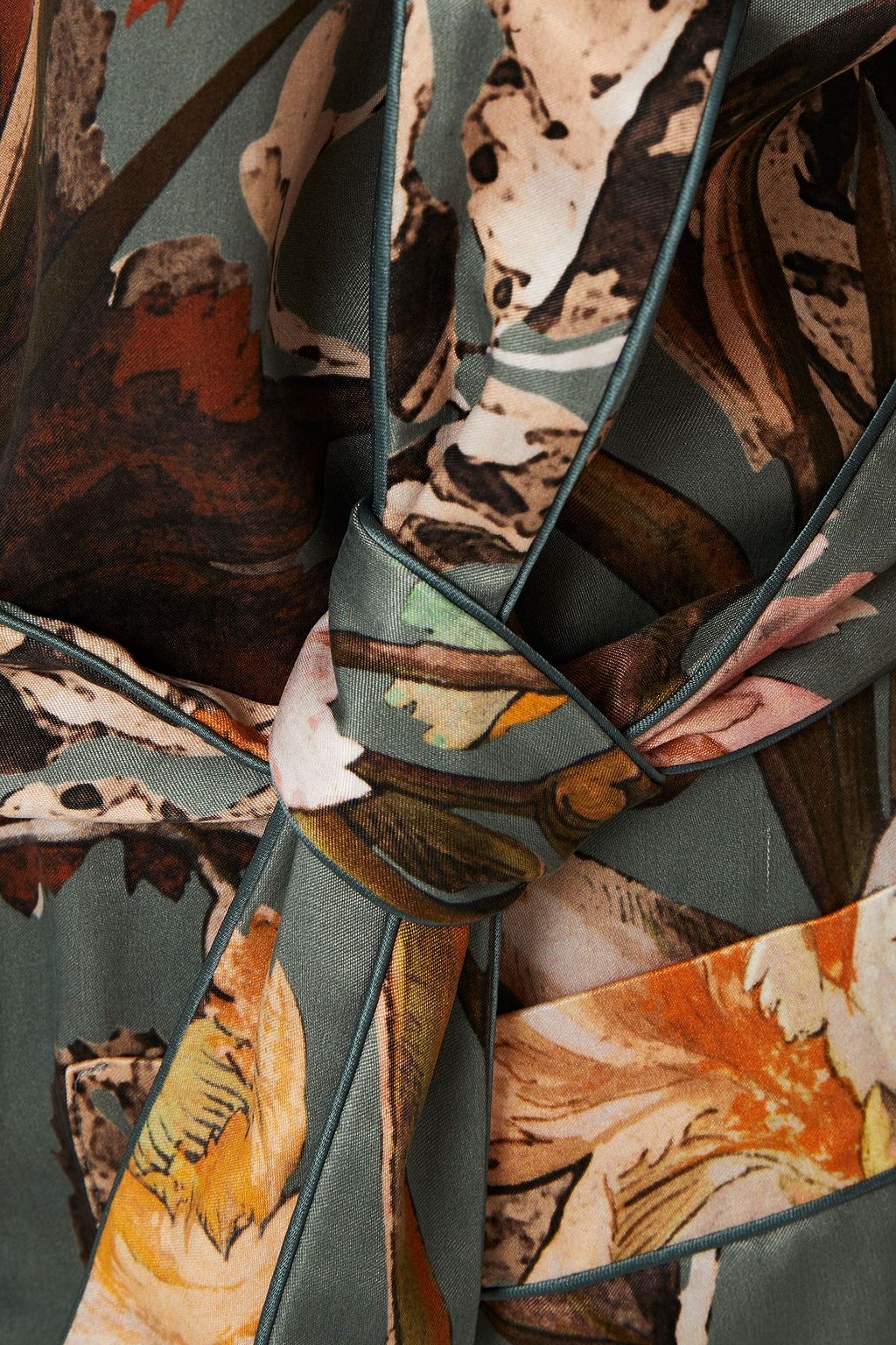 OFF-WHITE™ Belted floral-print cupro-satin shirt