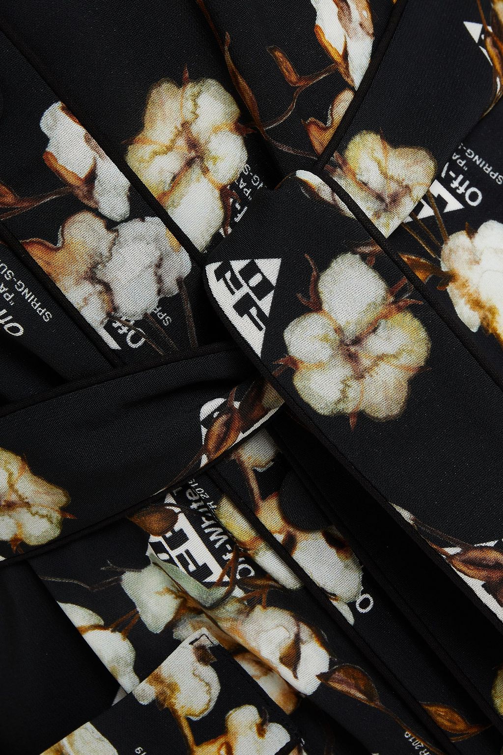 OFF-WHITE™ Belted printed crepe shirt