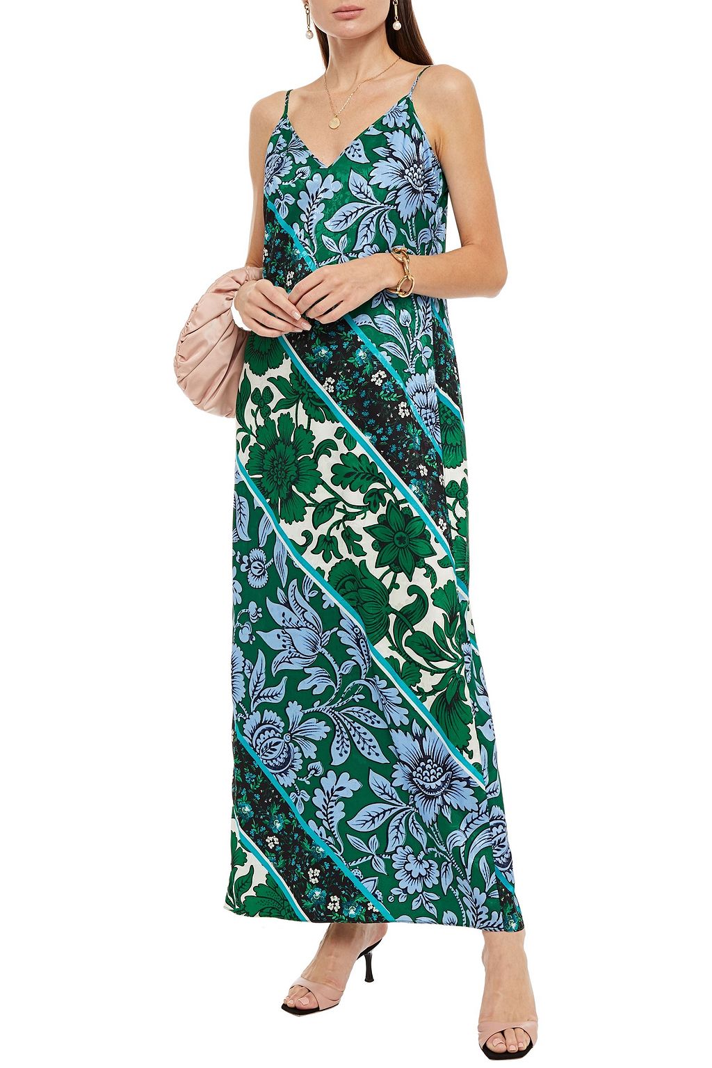 ERDEM Esperanza patchwork-effect floral-jacquard maxi dress