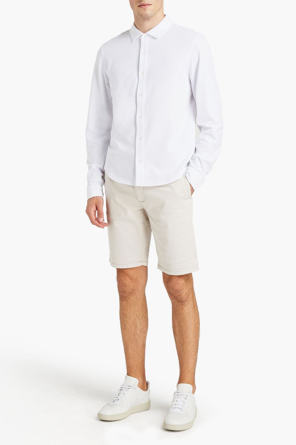 MICHAEL KORS Slim-fit cotton-blend piqué shirt