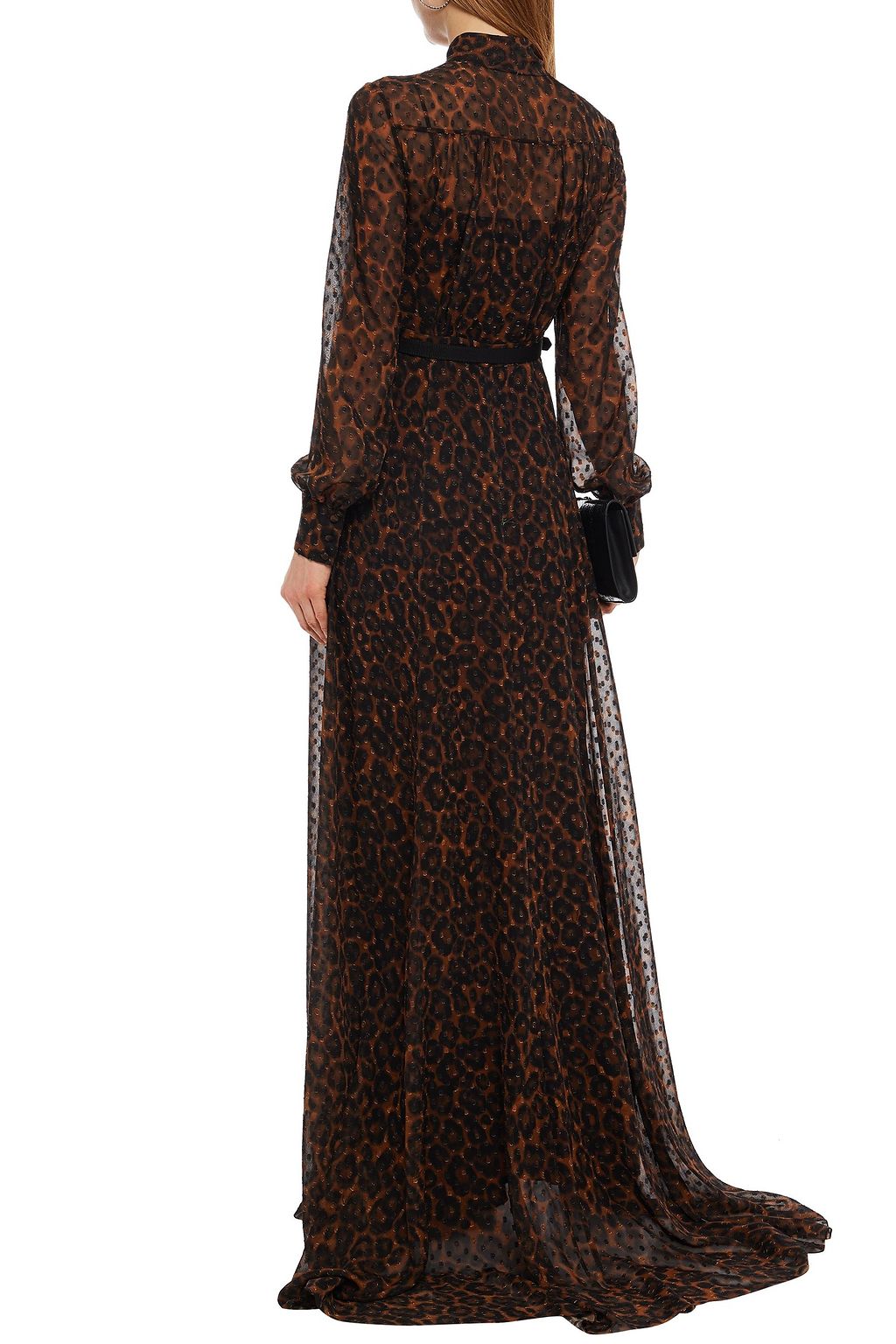 ERDEM Nellie pussy-bow leopard-print fil coupé silk gown