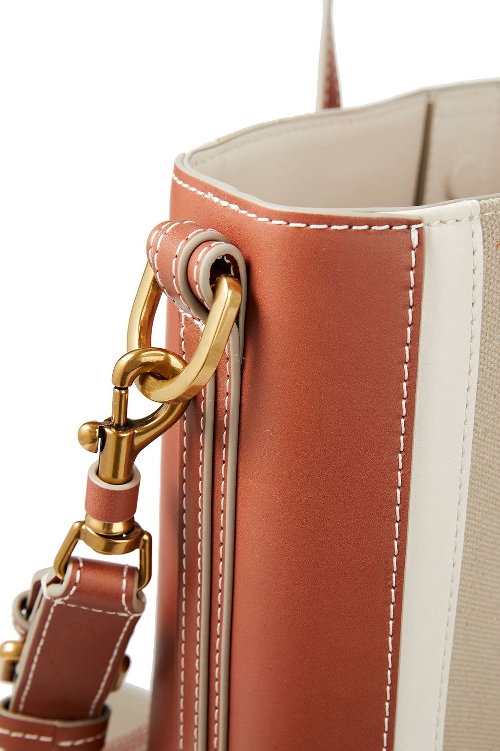 ZIMMERMANN Faux leather-trimmed cotton-canvas tote