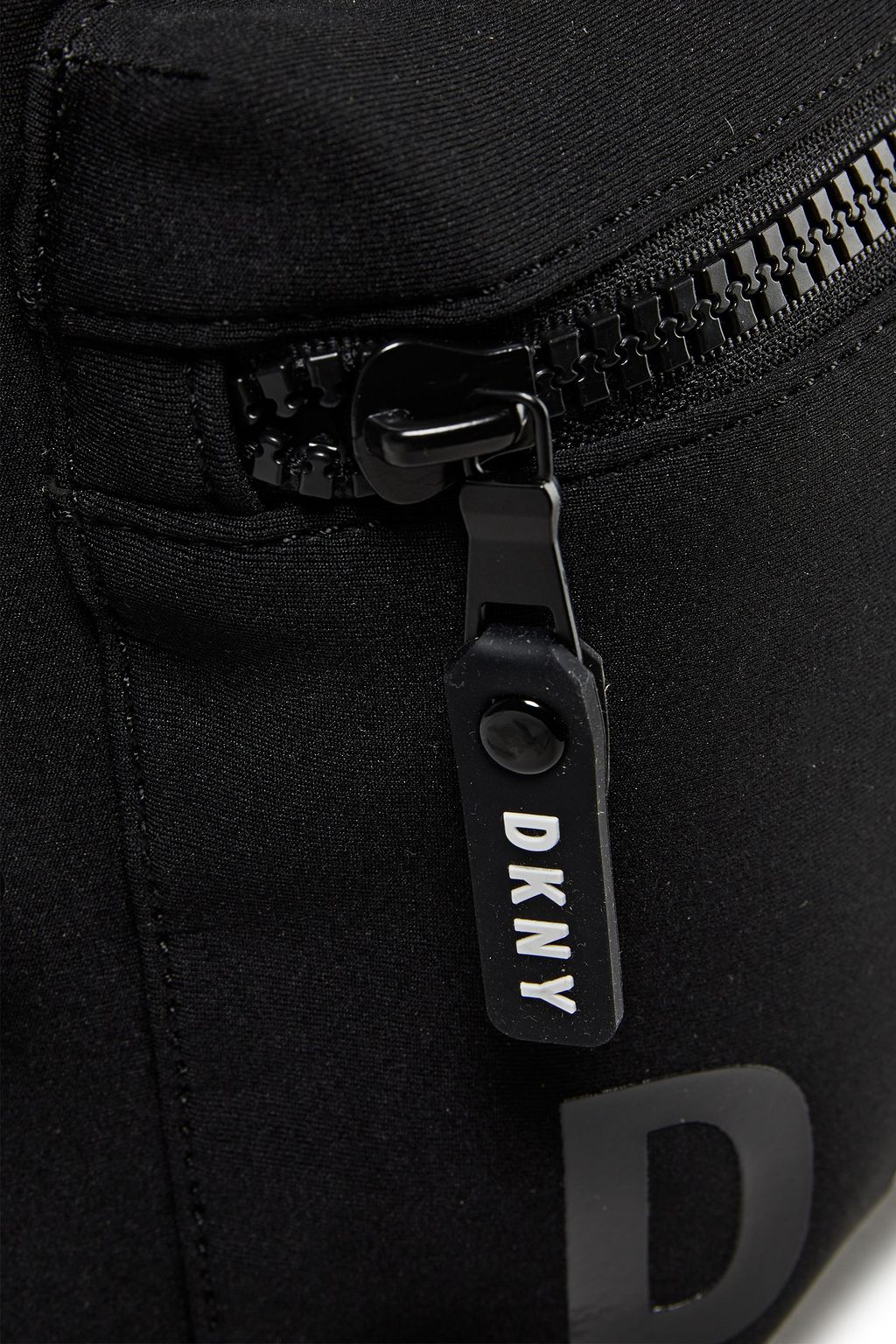 DKNY Faux leather-trimmed logo-print neoprene backpack