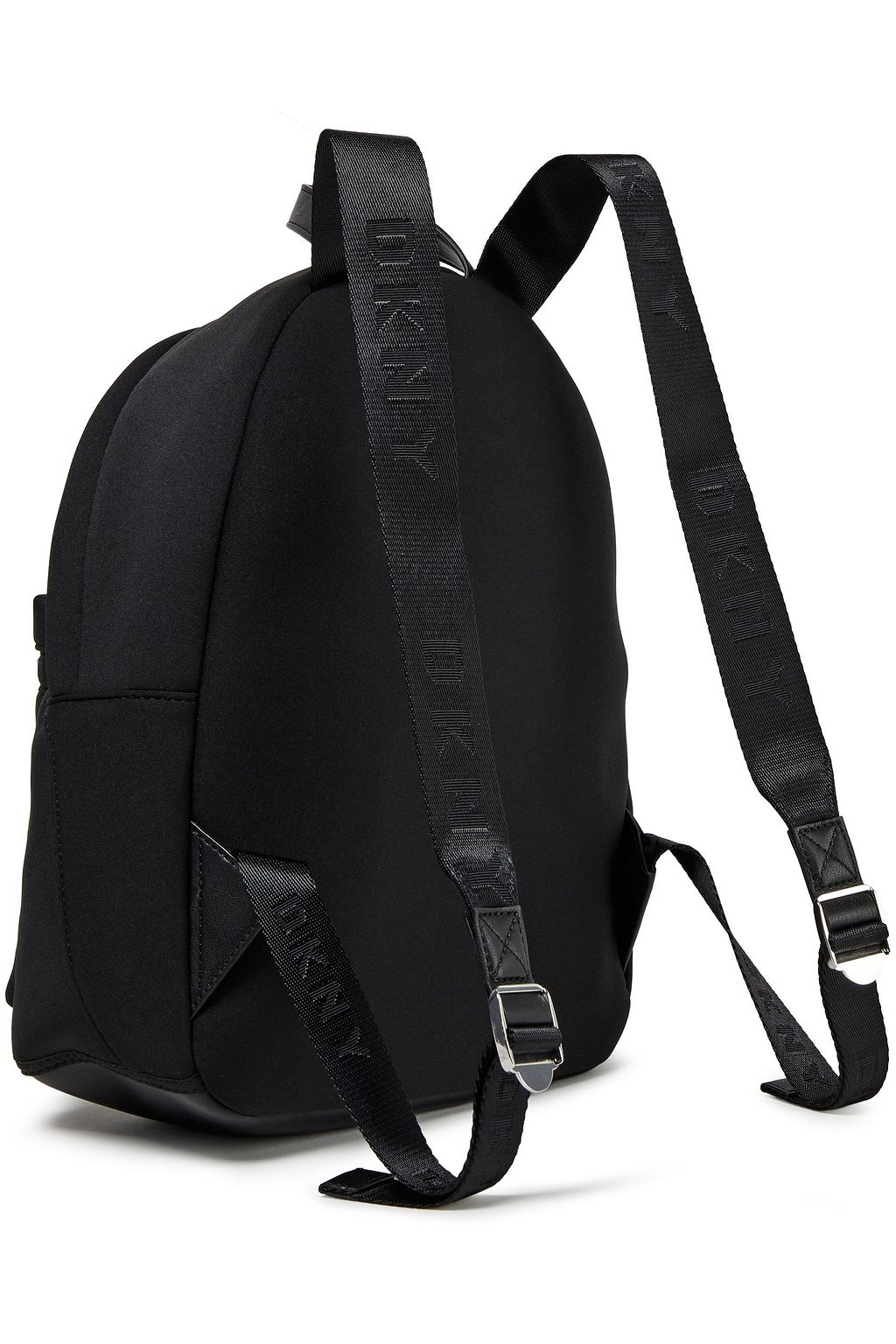 DKNY Faux leather-trimmed logo-print neoprene backpack
