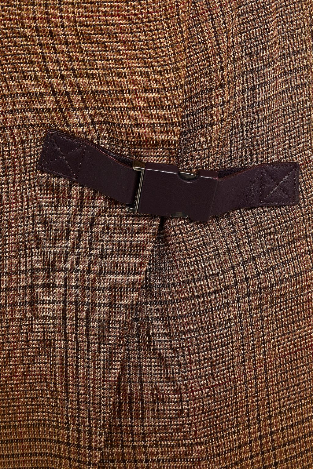 OFF-WHITE™ Appliquéd Prince of Wales checked twill mini wrap skirt