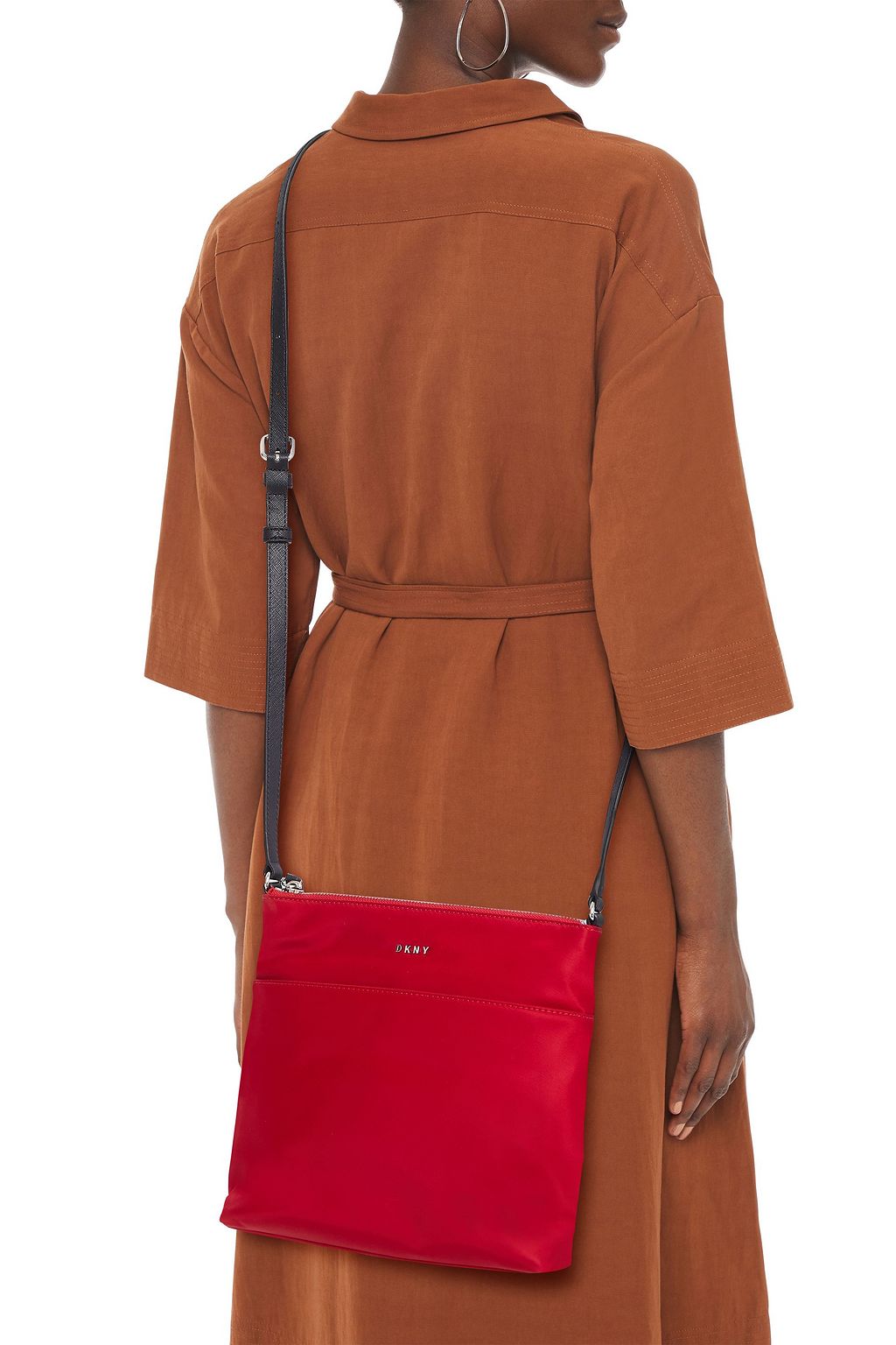 DKNY Faux leather-trimmed shell shoulder bag