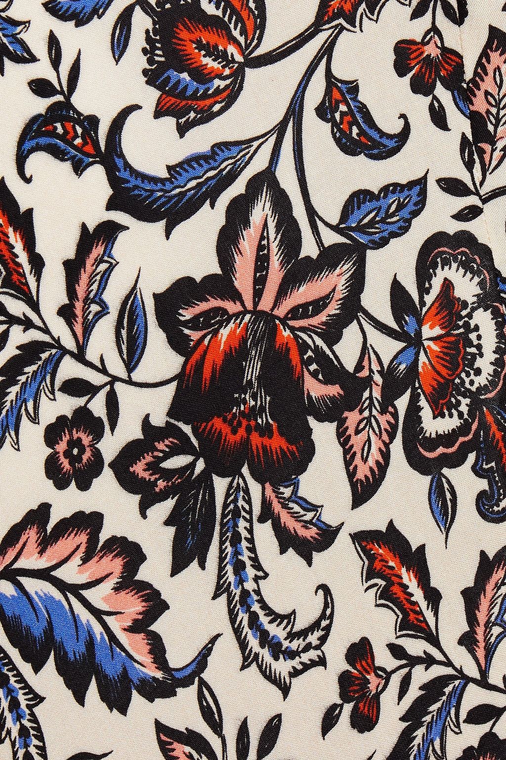 VELVET BY GRAHAM & SPENCER Willa floral-print crepe de chine midi skirt