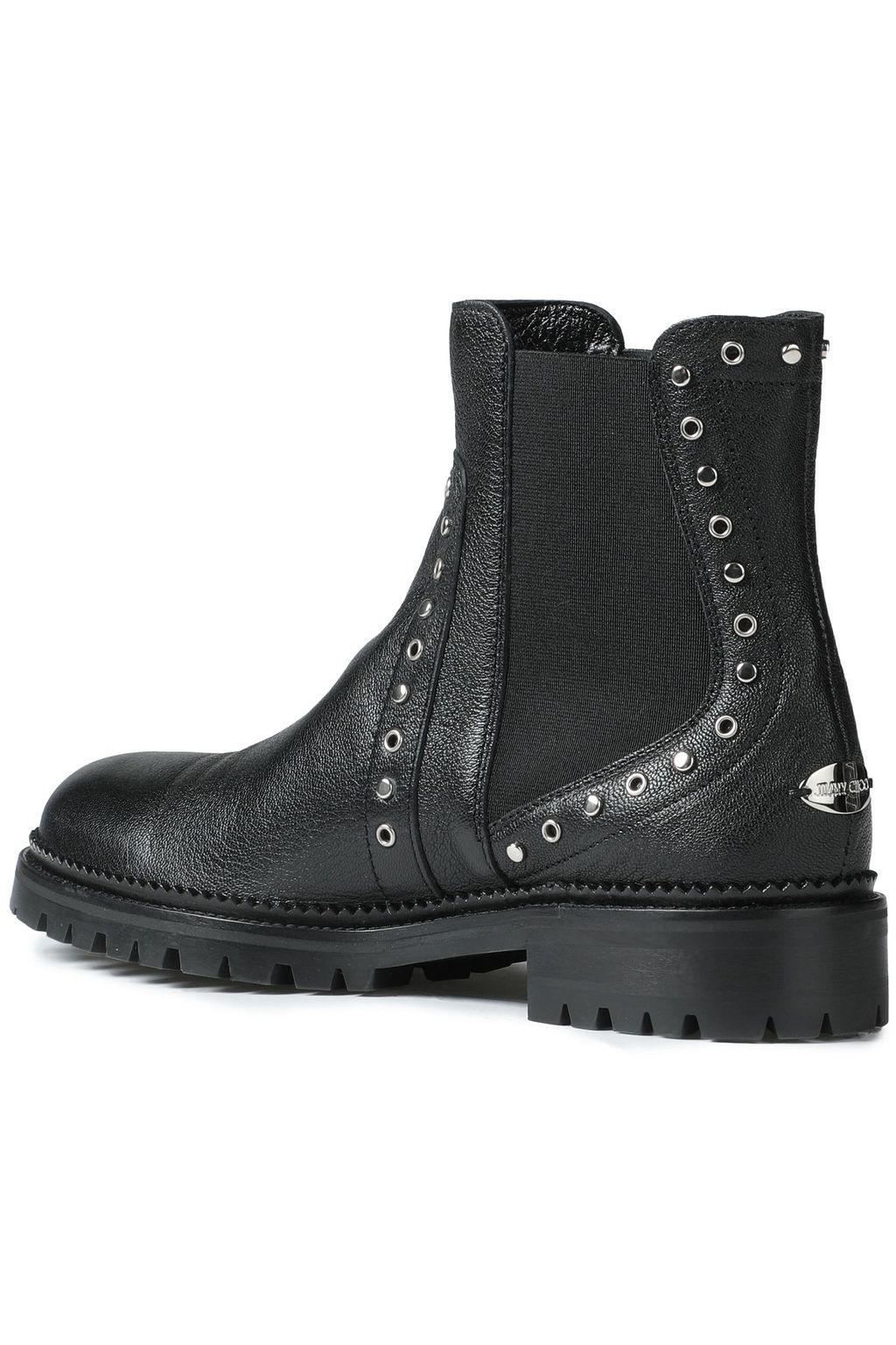 JIMMY CHOO Burrow studded textured-leather Chelsea boots