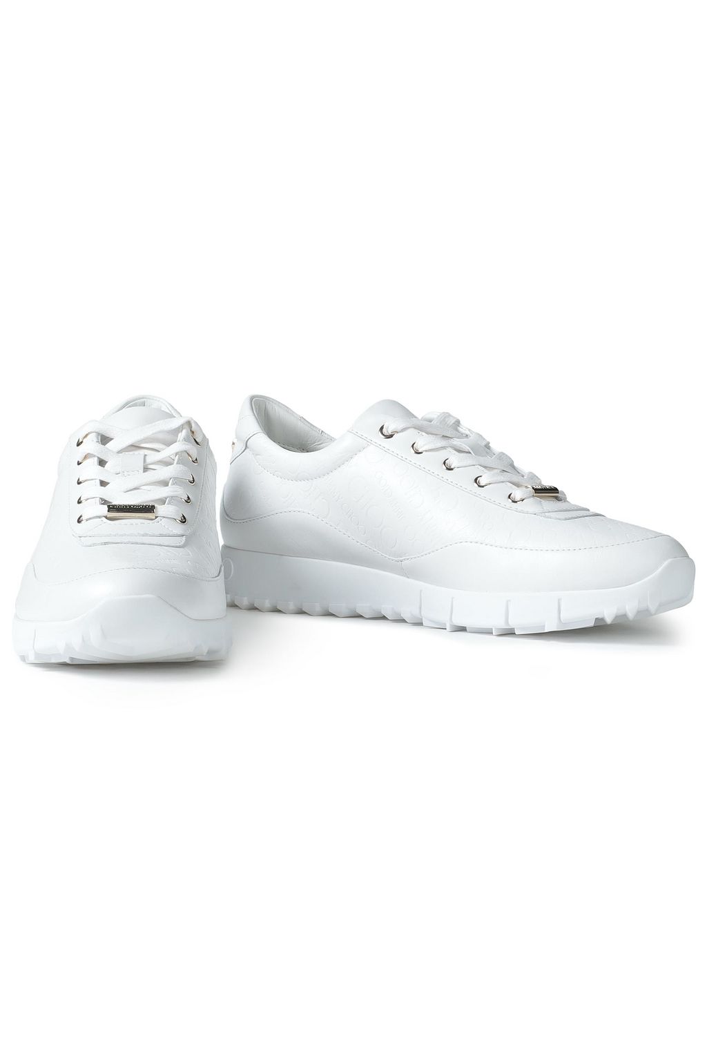 JIMMY CHOO Monza embossed leather sneakers