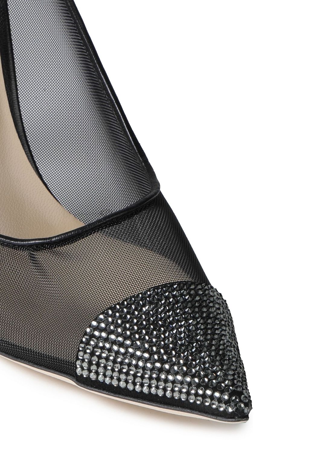 JIMMY CHOO Amika crystal-embellished mesh pumps