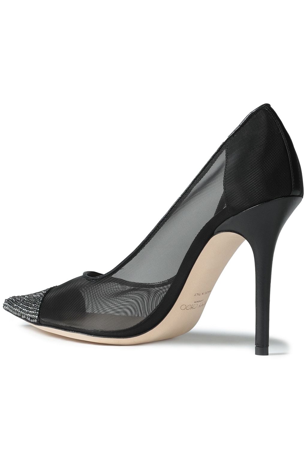 JIMMY CHOO Amika crystal-embellished mesh pumps