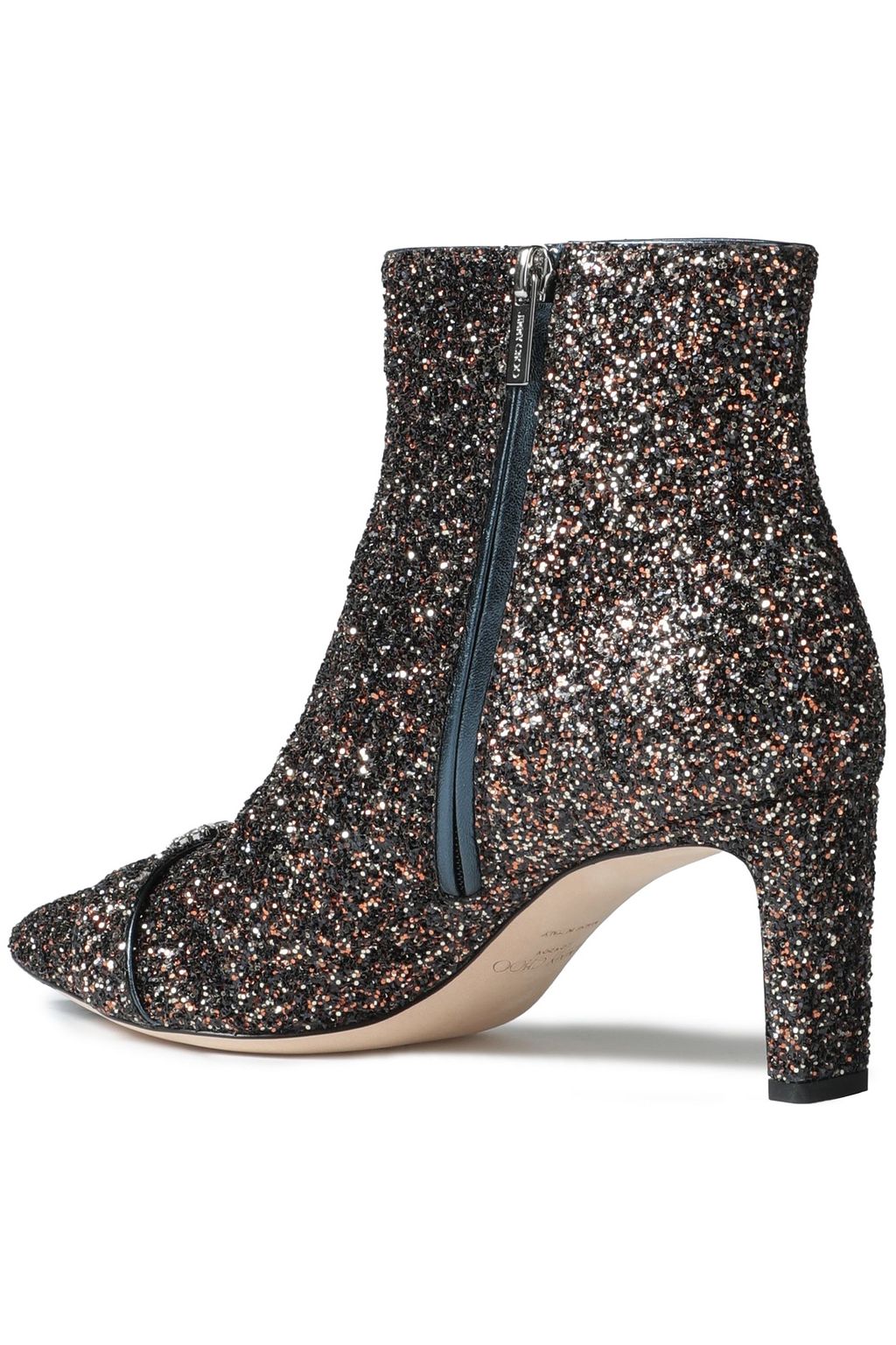 JIMMY CHOO Hanover 65 glittered leather ankle boots