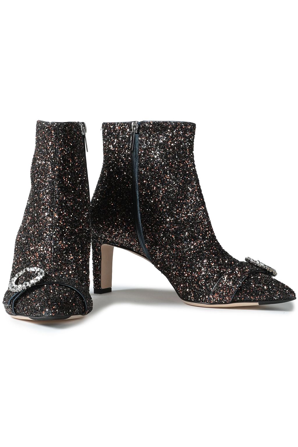 JIMMY CHOO Hanover 65 glittered leather ankle boots