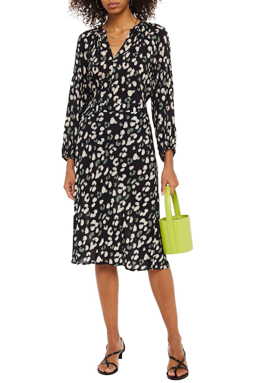 VELVET BY GRAHAM & SPENCER Lilian gathered crepe de chine blouse