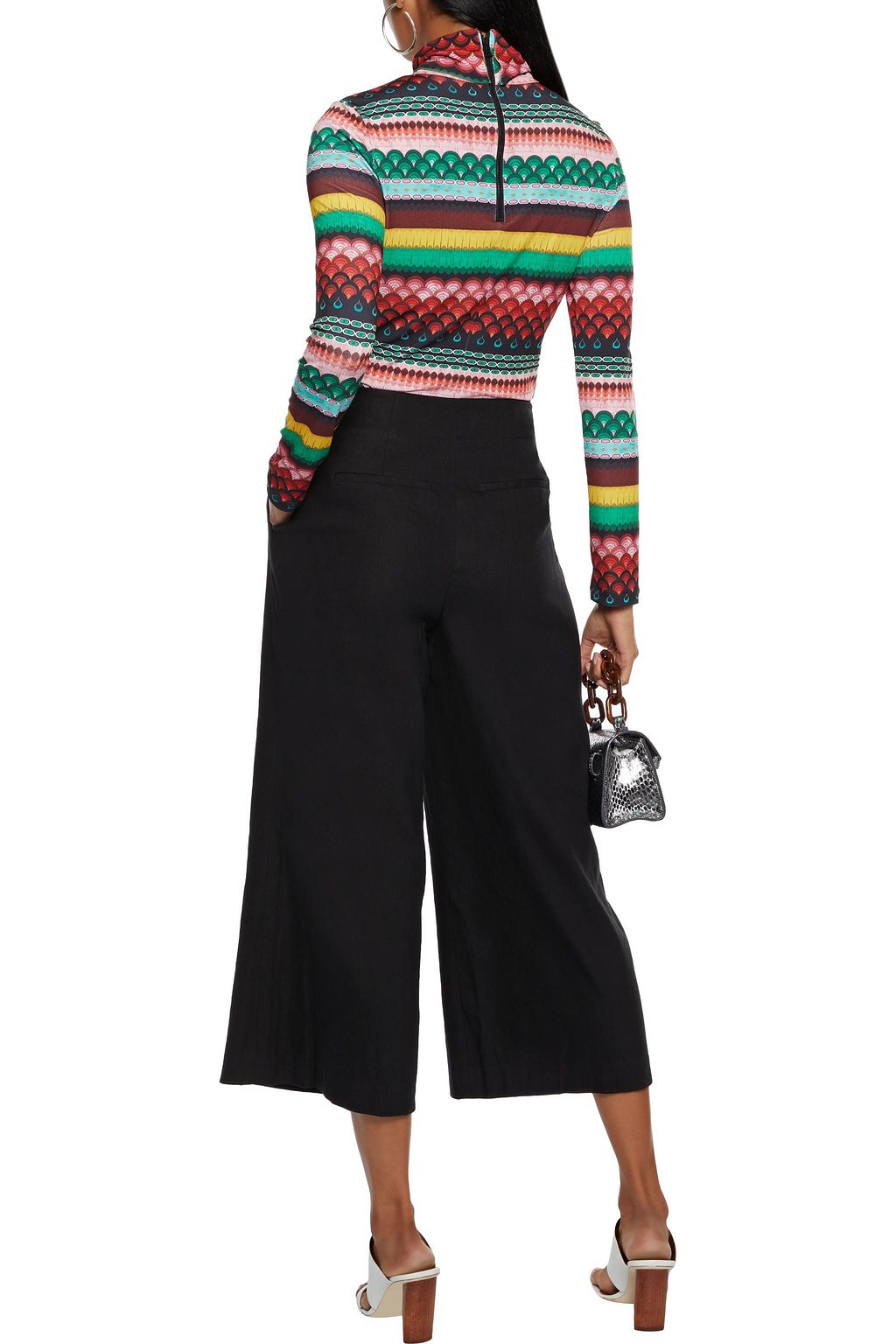 ALICE + OLIVIA Adelina cropped linen-blend wide-leg pants