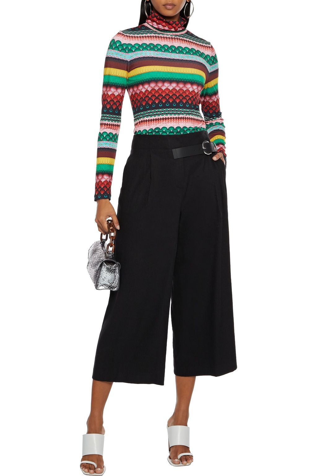 ALICE + OLIVIA Adelina cropped linen-blend wide-leg pants
