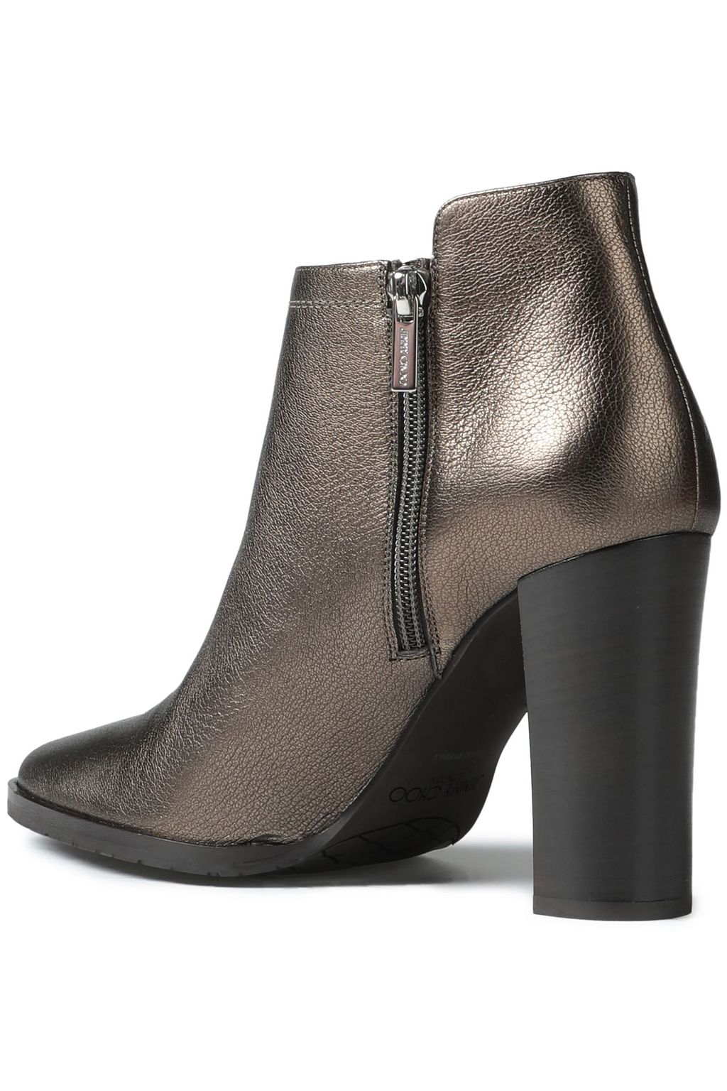 JIMMY CHOO Hart 95 metallic textured-leather ankle boots