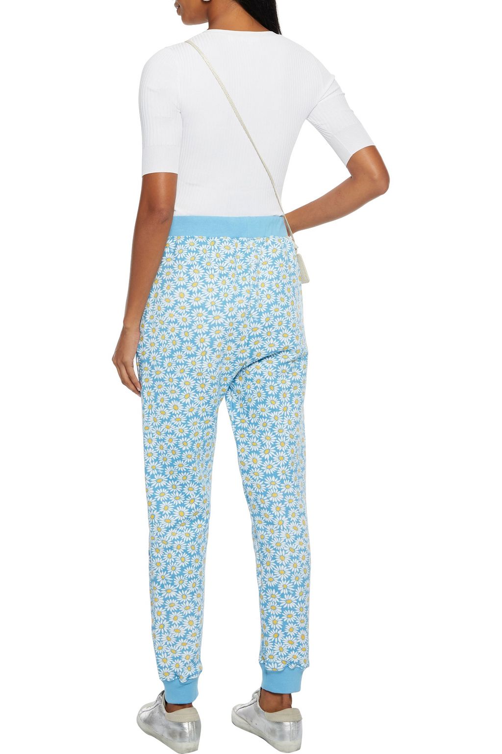 HVN Floral-print cotton-fleece track pants